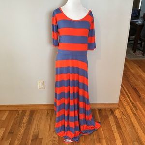 LuLaRoe Ana dress 2XL orange and periwinkle
